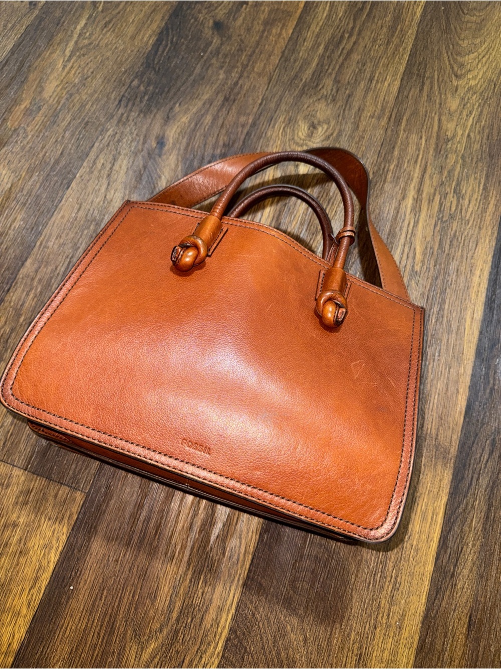Fossil Women's Cognac Leather Satchel